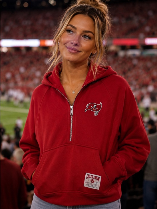 lululemon athletica Tops - 🆕 Lululemon x Tampa Bay Buccaneers Women’s Red 1/4 Zip Hoodie NWT